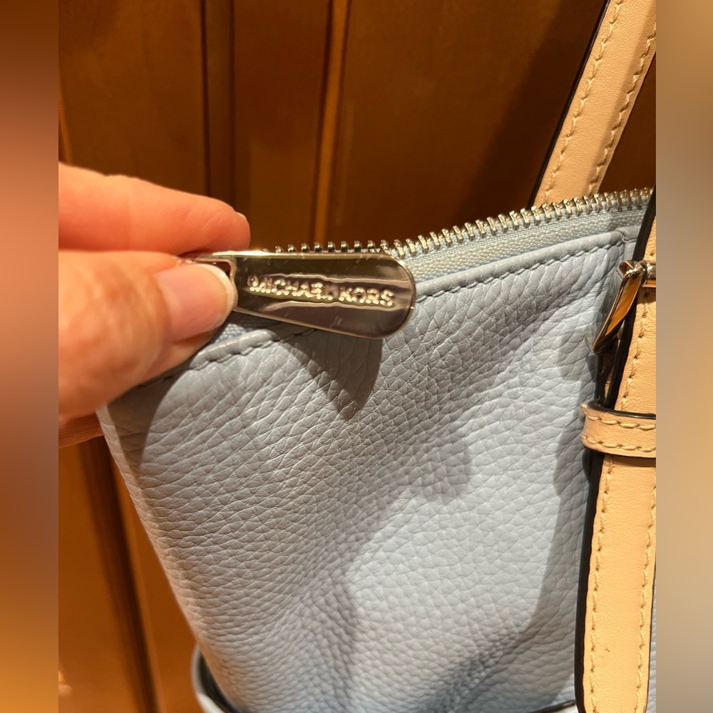 Michael Kors Sky Blue Pebbled Leather Tote, VGUC - Picture 6 of 16